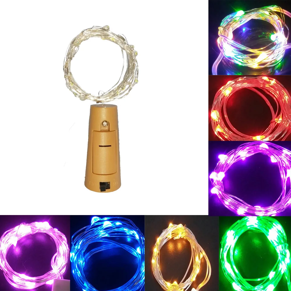 

New 2M 20LED lamp Cork Shaped Bottle Stopper Light Glass Wine LED Wire fairy String Lights Bar Party Supplies Wedding Decoration