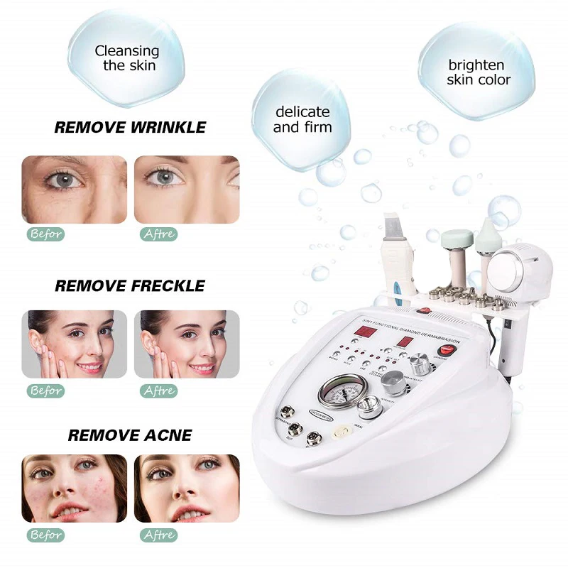 4 in 1 Dermabrasion microdermabrasion peel machine Diamond Facial Deep Cleansing Face Lifting Ultrasonic Massage Beauty Device