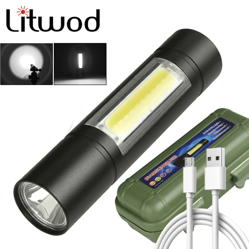 

Built in battery XP-G Q5 Zoom Focus 2000 Lumens Mini led Flashlight Torch Lamp Adjustable Penlight Waterproof For Outdoor Z50