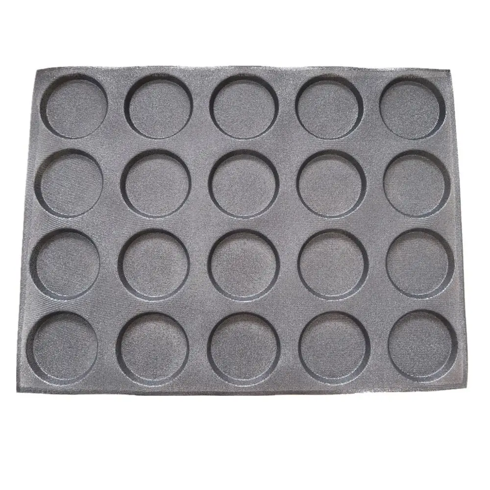 Bluedrop Non stick perforated silicone bread baking form large hamburger baking sheet Tartlets baking liners 20 cavities 60X80CM