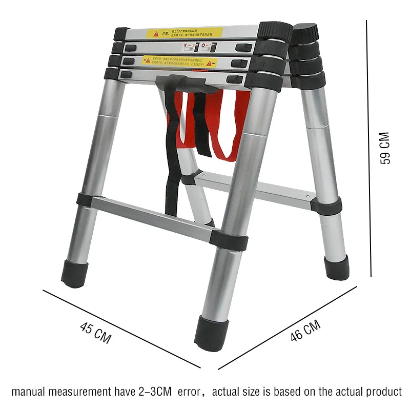 1.4M+1.4M Thickened Aluminum Alloy Telescopic Ladder Multi-purpose Herringbone Ladder Portable Home Folding Engineering Ladder