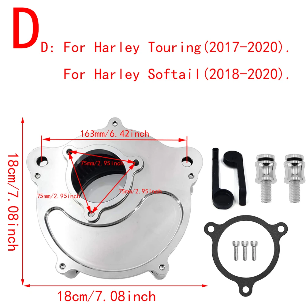 RSD Speed 7 Venturi Air Cleaner Chrome Intake Filter For Harley Sportster 883 Dyna V-Rod Softail Fat Boy Touring Ultra FLHR FLHX