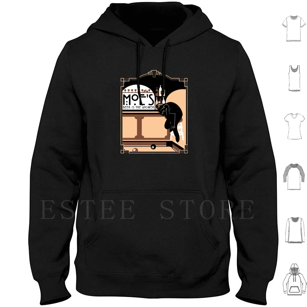Beer Is The Answer Hoodies Long Sleeve Moe Moes Barney Gamble Art Bar Tavern Beer
