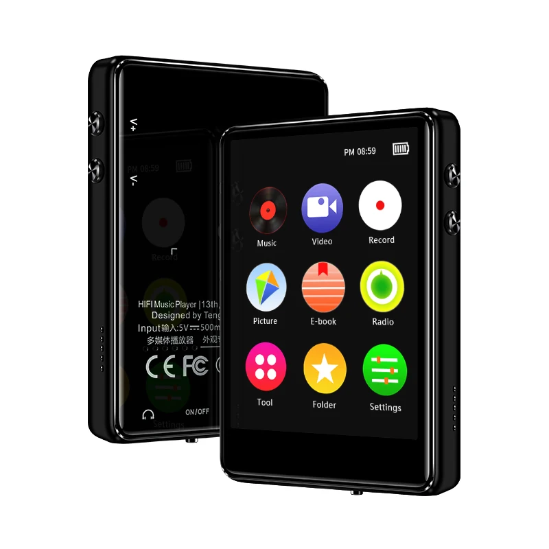 2.4inch full touch screen Bluetooth 5.0 mp4 player built-in speaker with e-book FM radio voice recorder video playback