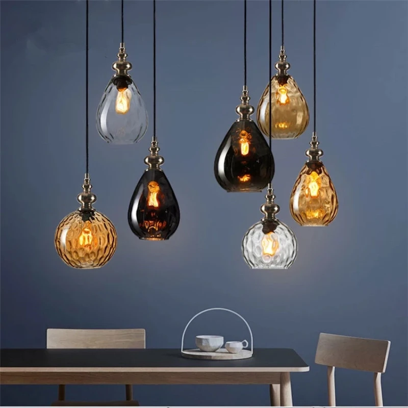 

2021 Nordic Glass Pendant Lights Restaurant Decoration Chandeliers Balcony Porch Aisle Bedroom Bedside Home Decor Vintage Lamp