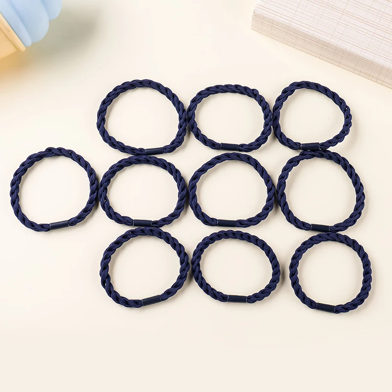 10PCS/Twist thick hair rope fashion personality simple hair circle binding hair elastic and durable small fresh 10 rubber bands