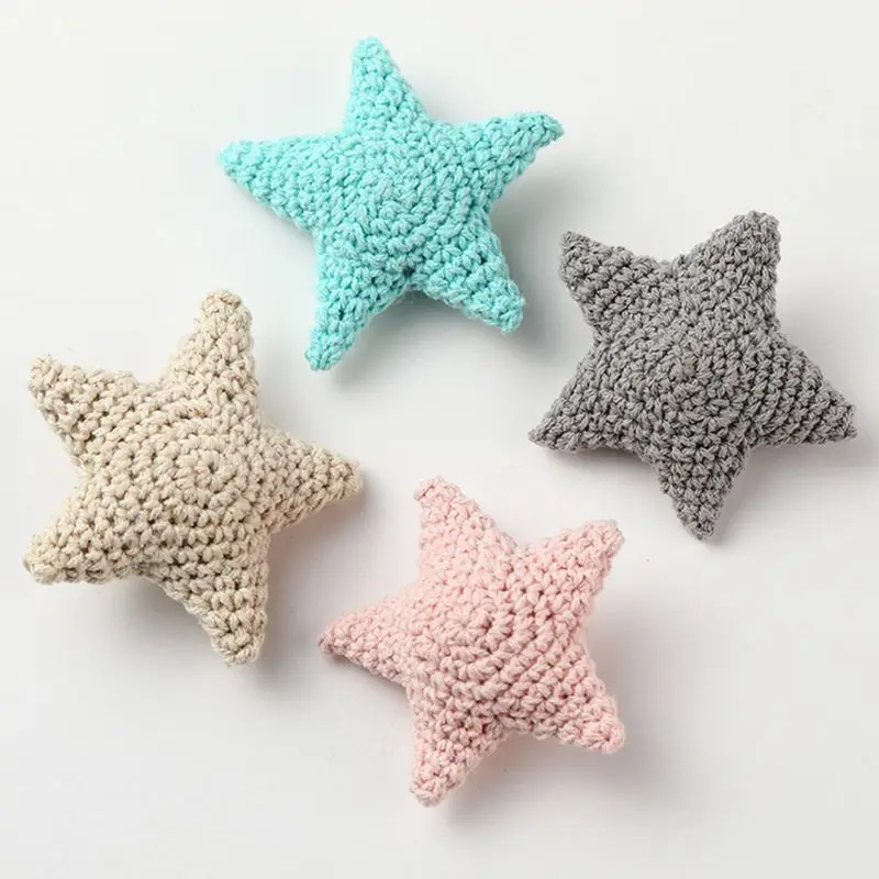 Handmade Crochet Cotton Star DIY Baby Pacifier Chain Accessories Infant Newborns Teether Toy Gifts