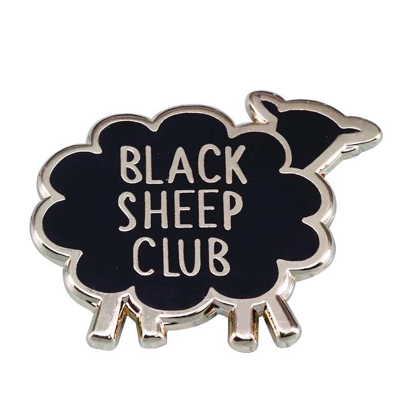 Black sheep club enamel pin disgrace brooch Funny Adult Humor badge