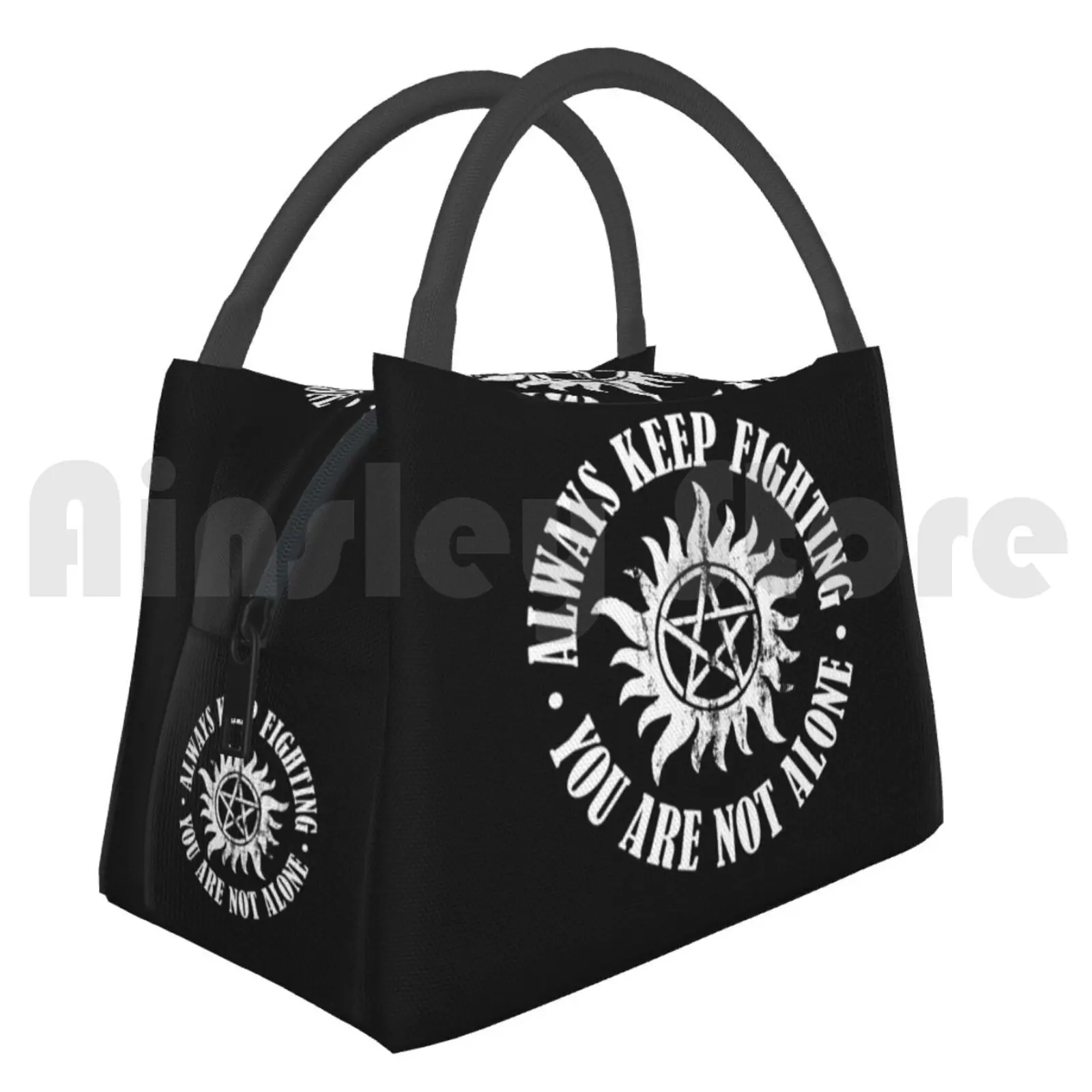 

Cooler Lunch Bag Picnic Bag Always Keep Fighting-White 613 Spnfamily Supernatural Always Keep Fighting Anti