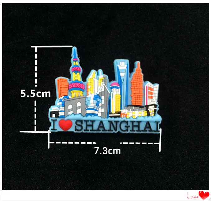 PVC Cartoon Refrigerator Magnets Shanghai Tourist Souvenir Shanghai Architectural Landscape Fridge Magnet Set Gift Ideas