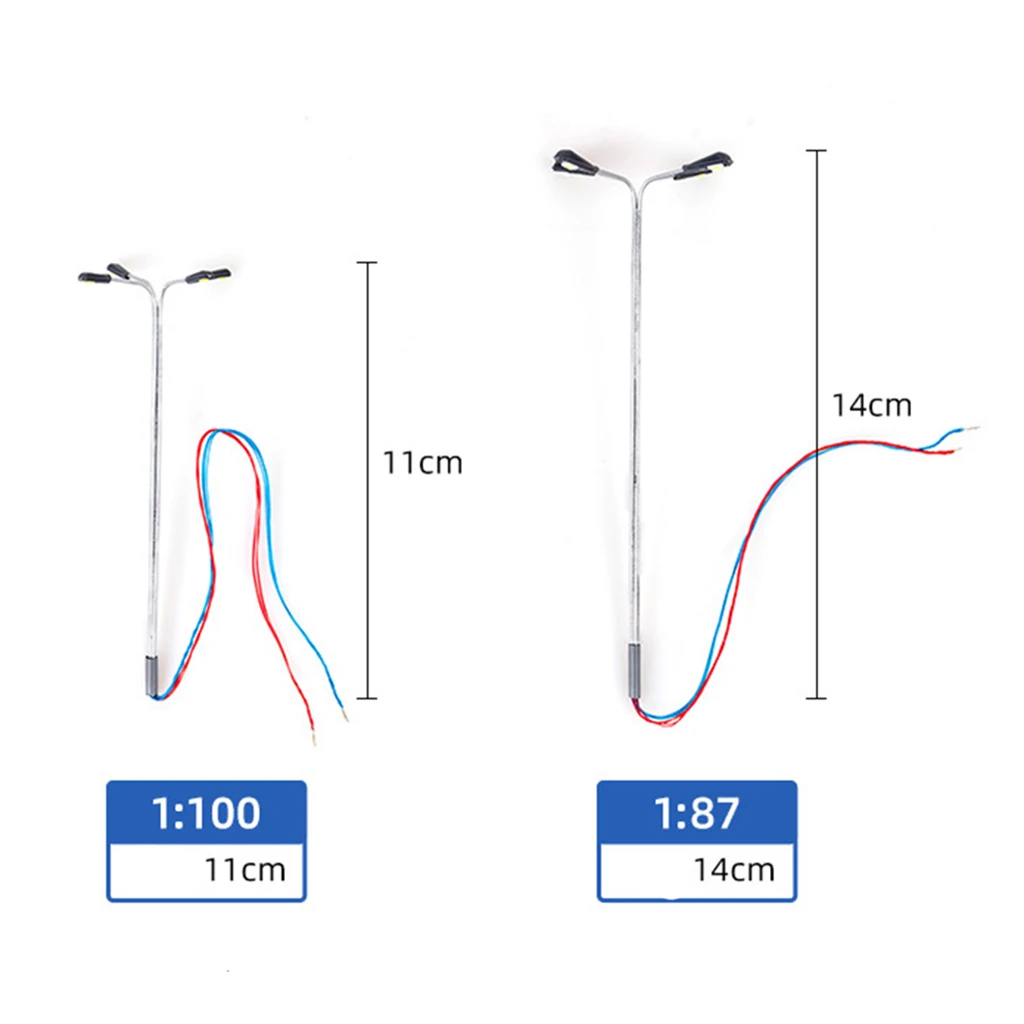 5x modelo trem lâmpada luzes de rua ho oo led layout acessórios quatro cabeças