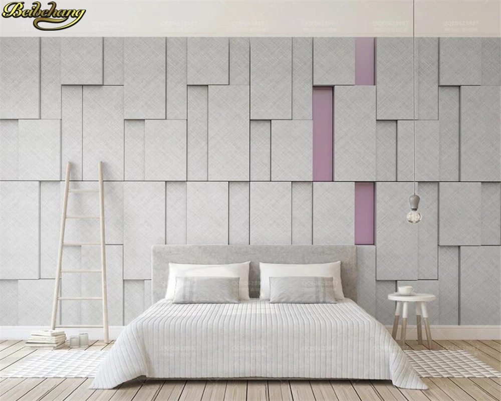 beibehang Custom wallpaper mural canvas pattern ultraviolet light color 3d three-dimensional nordic geometric tv background wall