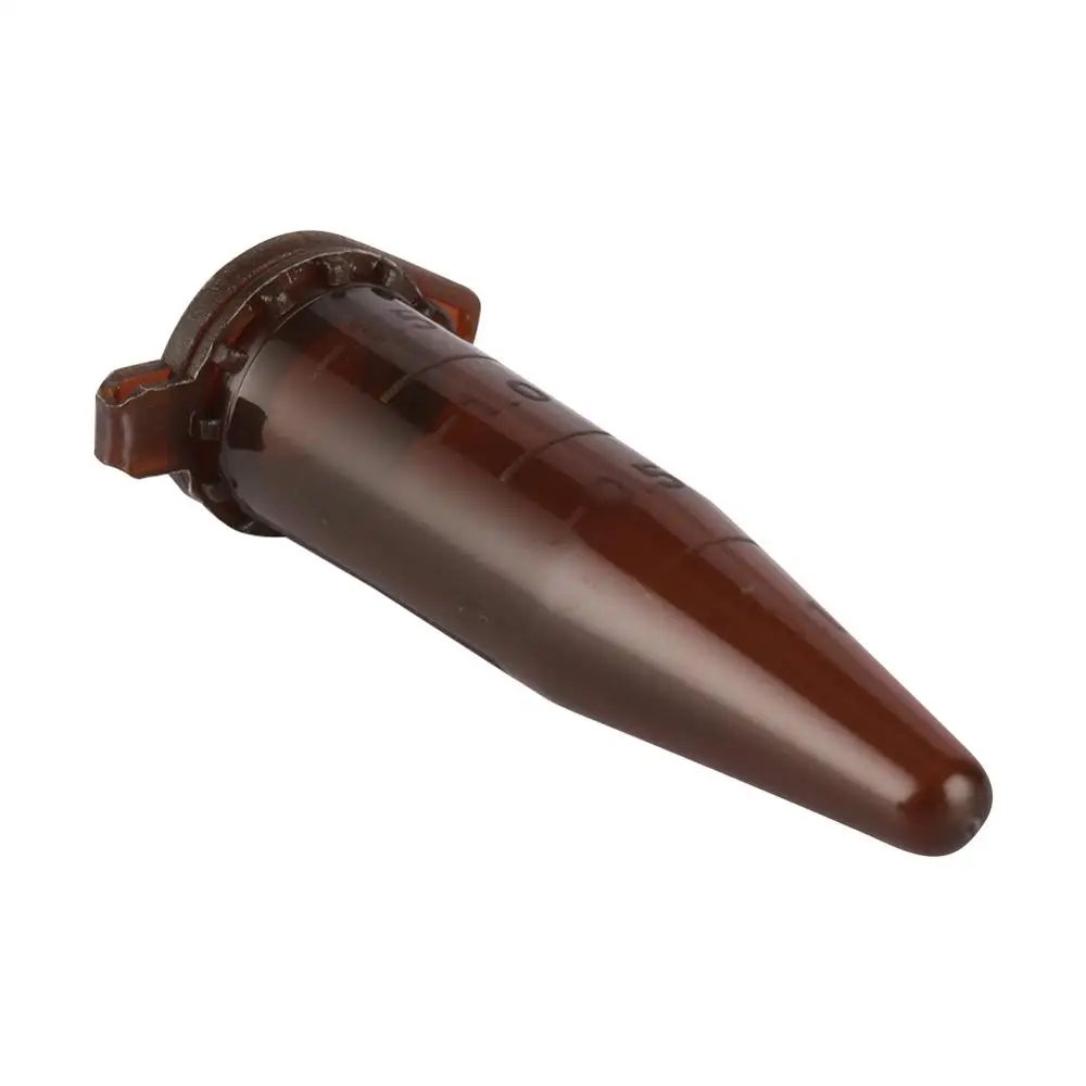 Tube à essai centrifuge en plastique marron, 100 pièces, 1.5ml, bouchon à pression, cône de fond d\'échantillon, fiole, équipement d\'analyse en