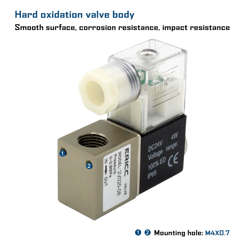 2V025-08 2V025-06 Normally Open 2 Way 2 Position Air Solenoid Valve Fluid Control Valve 1/4 1/8 DC12V 24V AC220V 110V