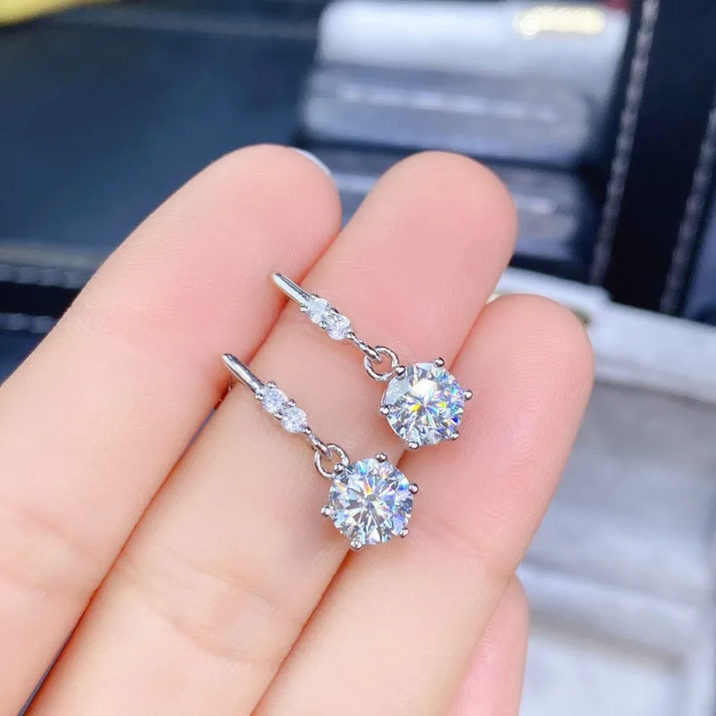 

New Fashion 925 Sterling Silver Cutout Cute Pendant Zircon Earrings for Women Girl Accessories Jewelry Womens Earrings joyeria