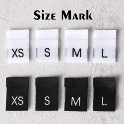 Polyester Woven Labels for Cloth Accessory, Number Label, Baby Tags, White and Black, 21062101, 500Pcs