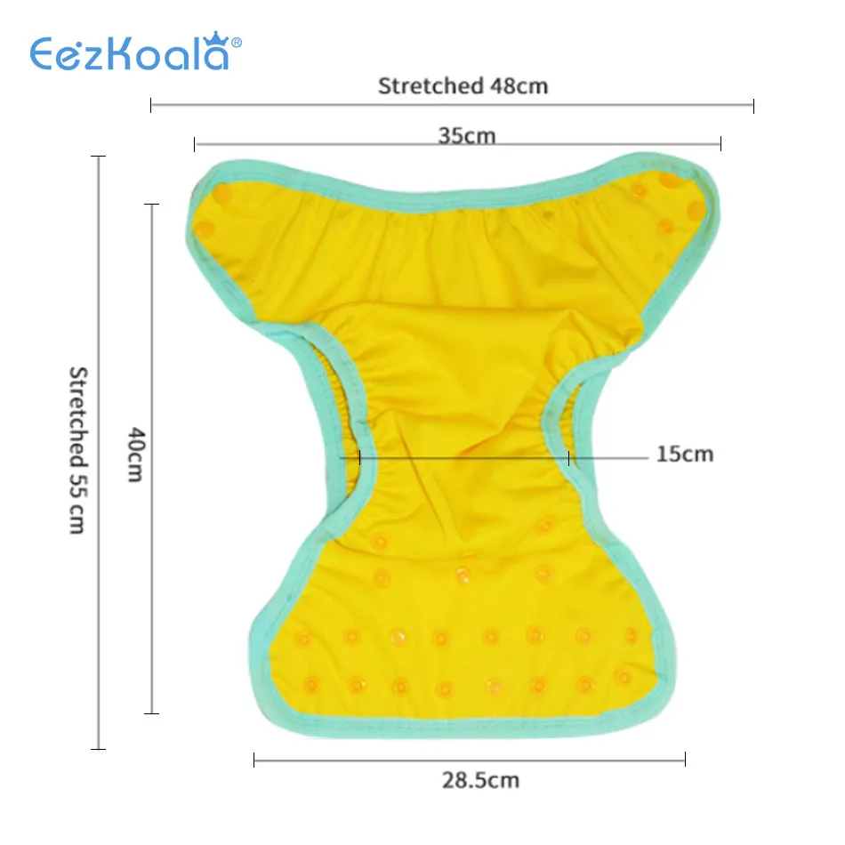 EezKoala-cubierta de pañal de tela ecológica para bebé, cubierta Flexible y lavable, estirada, colorida