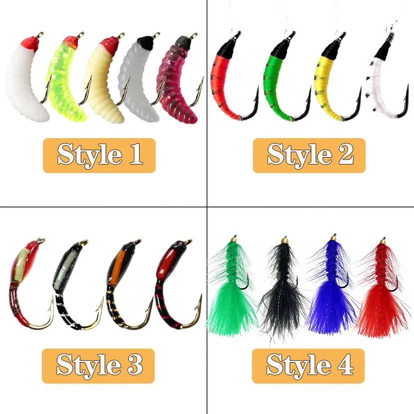 1Pcs/Box Fly Fishing Flies different Style Insects Salmon Trout Dry Fly Fishing Lures Fishing Tackle