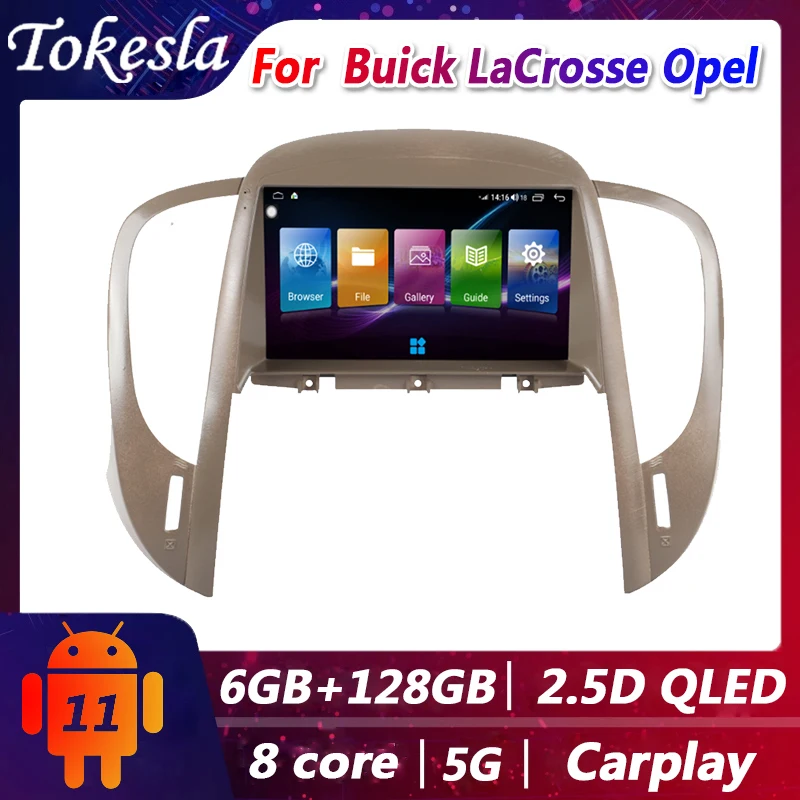 Tokesla Android 11 Car Radio Audio DVD 2 din Intelligent System Central Multimedia player Screen gps For Buick LaCrosse Opel