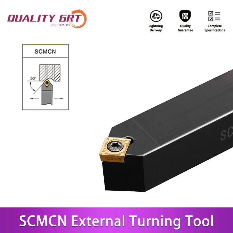 

Q.Grt SCMCN0808H06 SCMCN1010H06 SCMCN1212H06 External Turning Tool Holder CCMT Carbide Inserts SCMCN-100 Lathe Cutting Tools