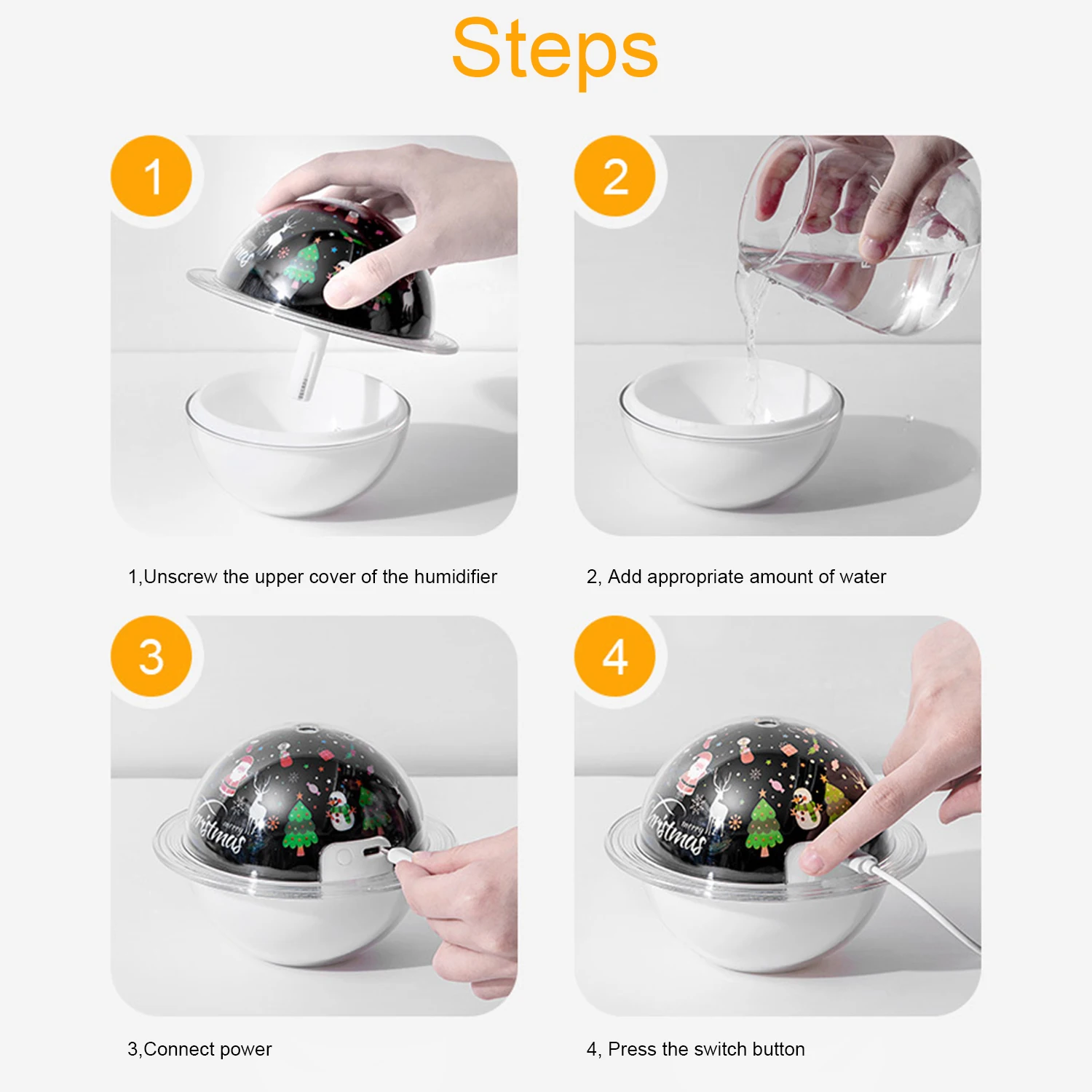 Przenośny mininawilżacz powietrza dyfuzor 2 tryby mgły bezwodne automatyczne wyłączanie dyfuzor do aromaterapii dla domu dziecko sypialnia podróży Xmas