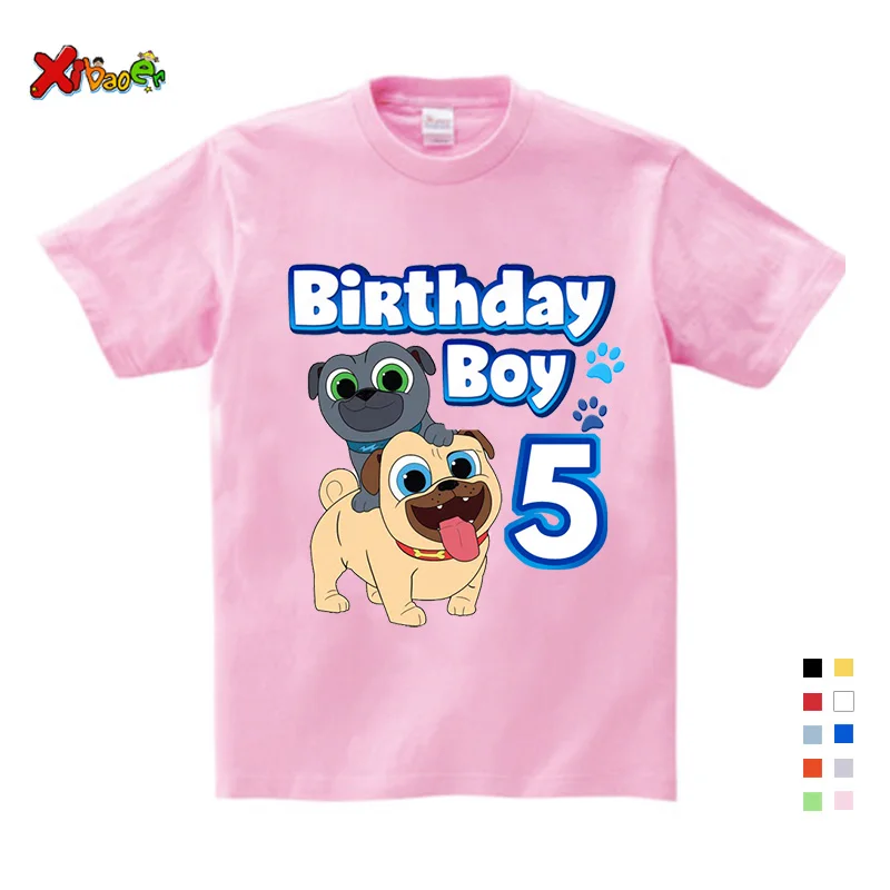 

3th birthday t shirt girl Boys/Girls Birthday Numbers Cartoon Print T-Shirt Kids Short Tops Design Your Name number Cute Shirt