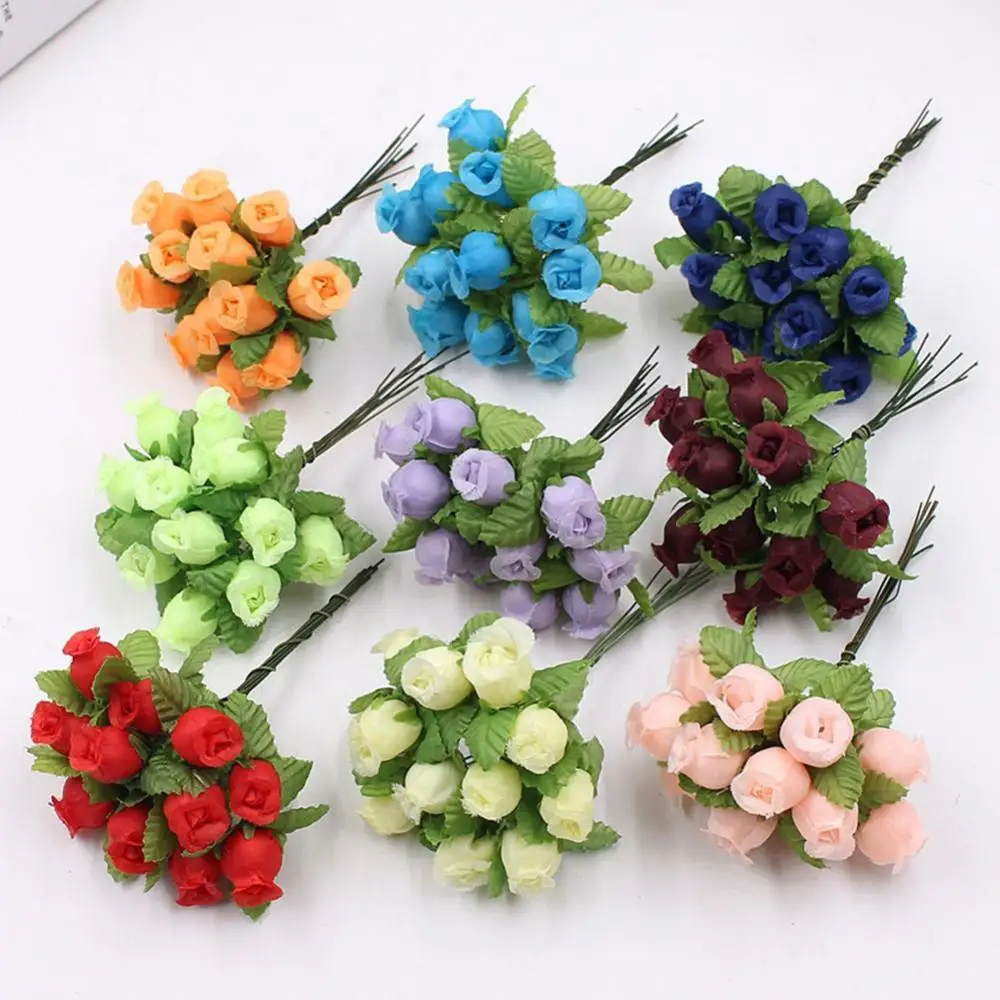 1 Bouquet Artificial Flower 12 Rose Heads DIY Craft Home Party Wedding Decor Flores Artificiales