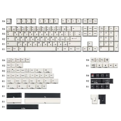 japones minimalista keycap cereja perfil pbt tintura subbed tampoes de chave para teclado mecanico com interruptor mx preto e branco 01