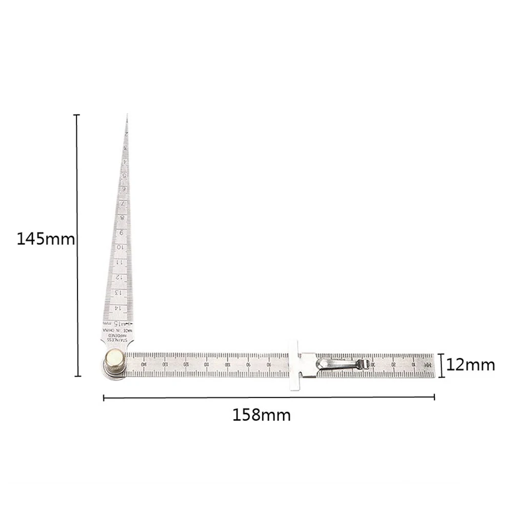 NICEYARD Stainless Steel Wedge Taper Ruler Bore Measurement Feeler Gauges Accessories for Drill Hole 1-150mm