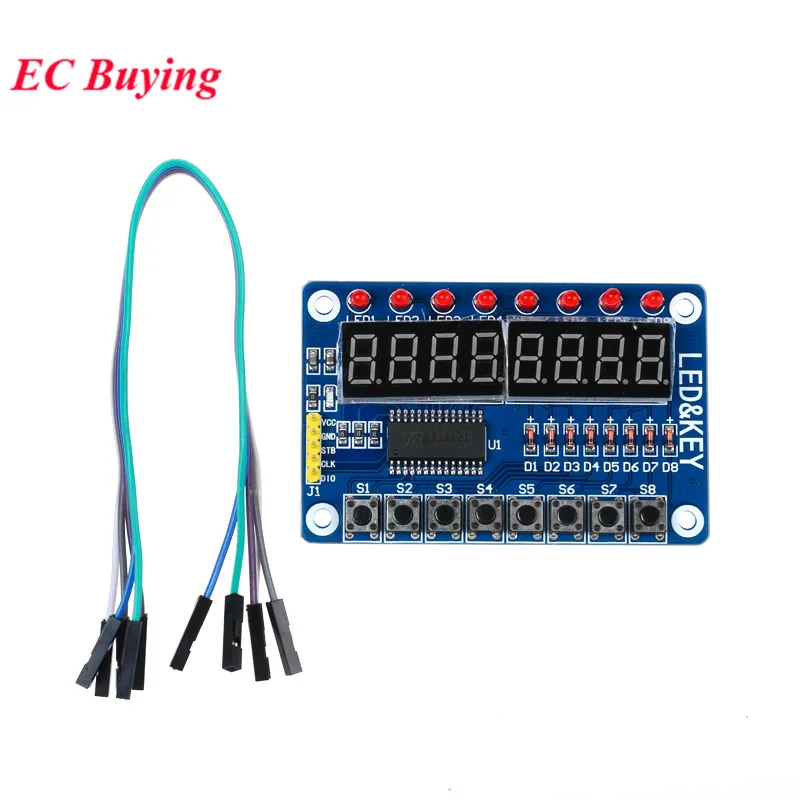 4 8-bitowy MAX7219 TM1638 LED Cyfrowy moduł lampowy Mikrokontroler z matrycą punktową Podświetlany wyświetlacz Interfejs szer — zdjęcie 7