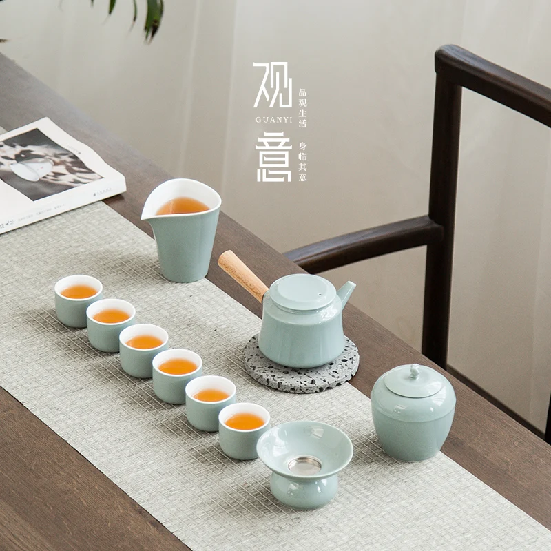 

Charms Tea Set Adults Aesthetic Porcelain Portable Kung Fu Tea Pot and Cup Set Gift Box Tetera Porcelana Teaware Sets BG50TS