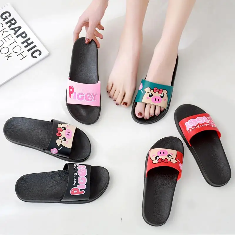 Various Patterns Cartoon Piggy Panda Duck Bear Shoes Cute Pattern Women Slippers Women Shoes Outdoor Indoor Home Non-Slip Slides