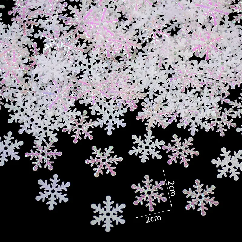 270pcs 2cm Gold Silver Snowflake Confetti Christmas Decoration For Home Artificial Snow Xmas New Year Party Decor Table Ornament - Image 6