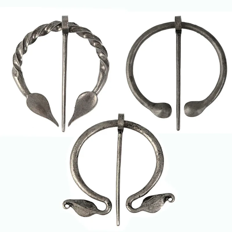 Viking Retro Brooch Collection Penannular Shoulder Shawl Scarf Clasp Cloak Pin Medieval Viking Metal Pin Badge for Friend Gift