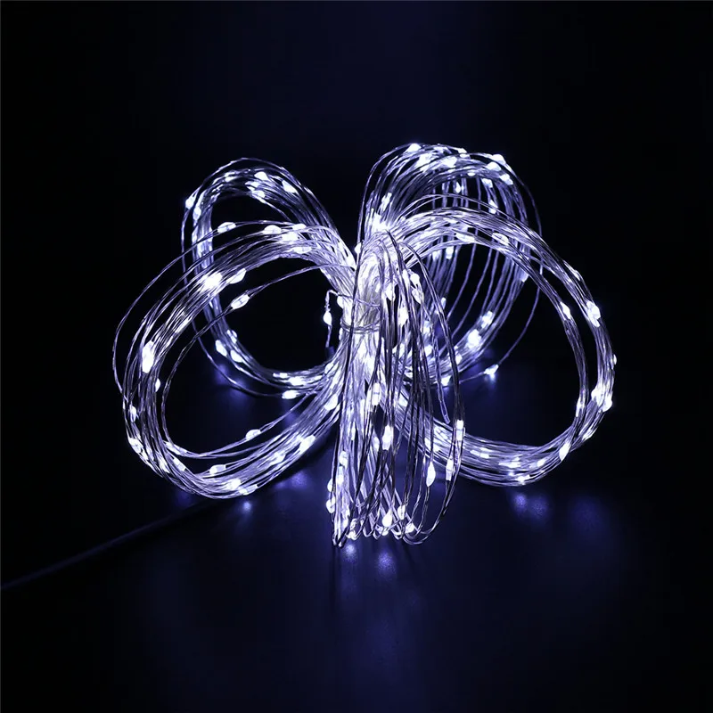 12V 10M 20M 30M 50M Holiday LED String Light Copper Wire Starry Rope Waterproof Flexible Fairy Lamps Party Garde+Power Adapter