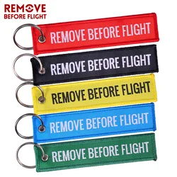 Remove Before Flight Woven Key Chain Special Luggage Label Red Chain Keychains for Aviation Gifts OEM Keychain  Jewelry