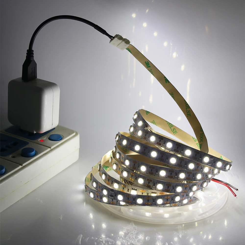 5V USB LED Strip Light SMD 5050 Elastyczna taśma LED Wstążka TV Backlight Lights Strip Home Decoration 30cm 50cm 1m 2m 3m 4m 5m