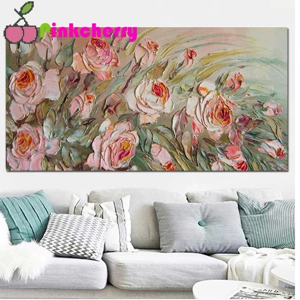 Diamond Mosaic Beads Embroidery Roses 5D DIY Diamond Painting Flower Landscape Modular Pictures Decoration For Home large k781