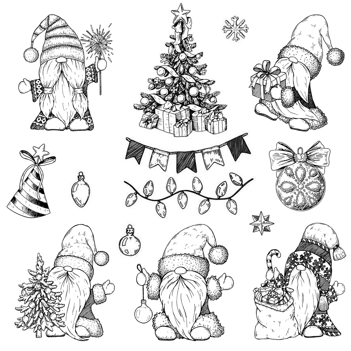 

Christmas Gnome Blessing Cutting Dies and Stamps For DIY Scrapbooking/Card Making/Album Decorative Silicone Stamp Crafts Cut Die