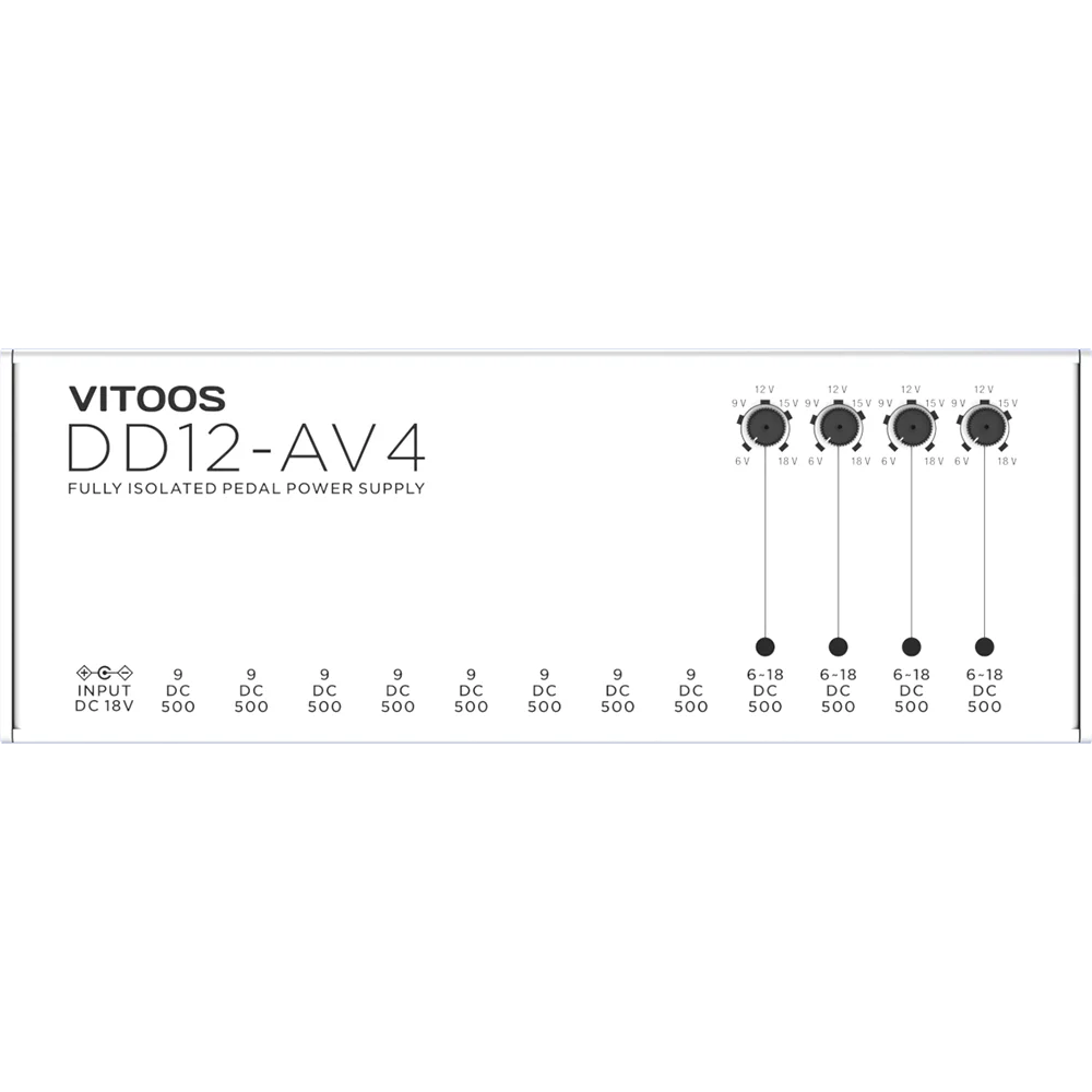 VITOOS-fuente de alimentación de pedal de efecto DD12-AV4, filtro totalmente aislado, ondulación, reducción de ruido, efectos digitales de alta