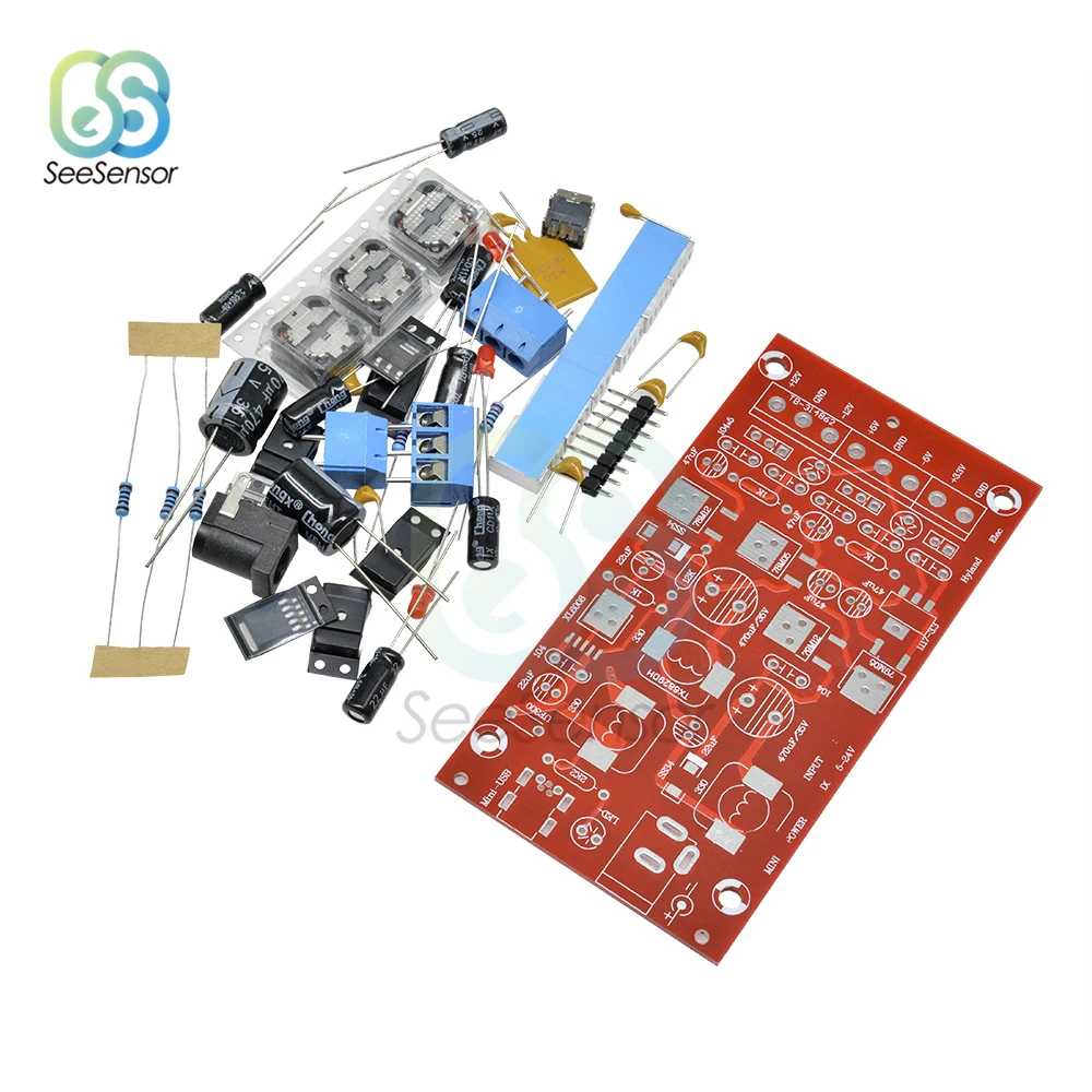 

5-24V to +12V,-12V +5V -5V +3.3V DIY Power Supply Module USB Boost Single Turn Dual Linear Regulator Multiple Output Power Kit