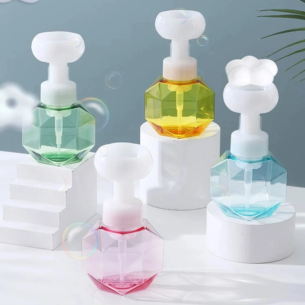 

Flower Shape Foam For Soap Dispenser Foaming Pump Plastic Clear Bottle Travel Shower Gel Foam Pump Bottle For Bathroom