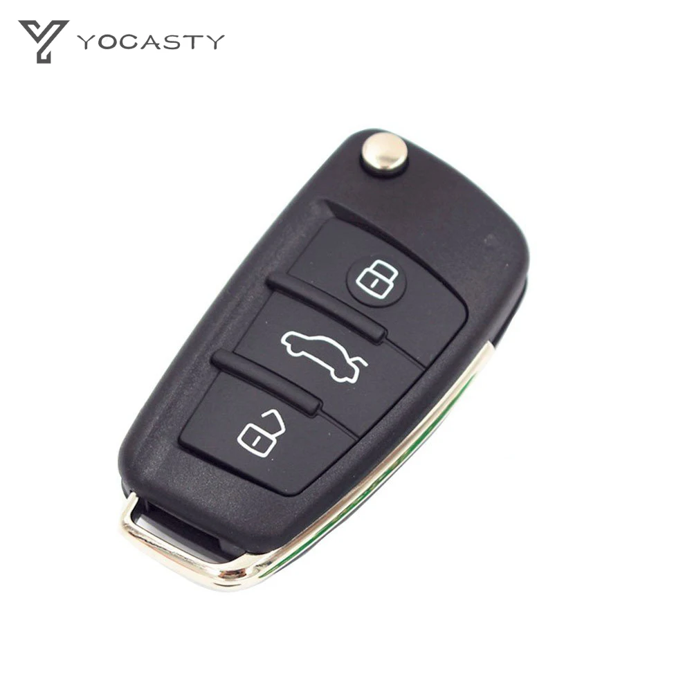 YOCASTY 8 p0837220d pilot z kluczykiem samochodowym z klapką do 2004 + Audi A1 A3 Q3 S1 S3 TT434 MHz ID48 Chip HU66 Blade