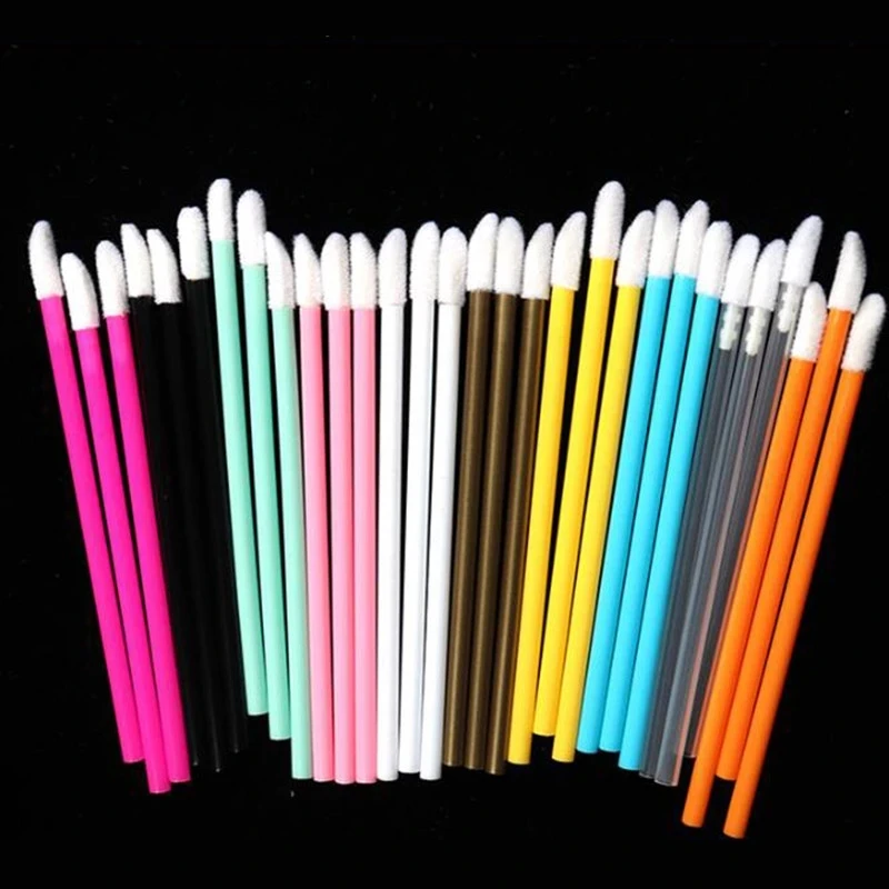 200pcs Disposable Lip Brush Lipstick Gloss stick Microbrush Lip Brushes Wands Cotton Swab Cosmetics Applicator Makeup Tool