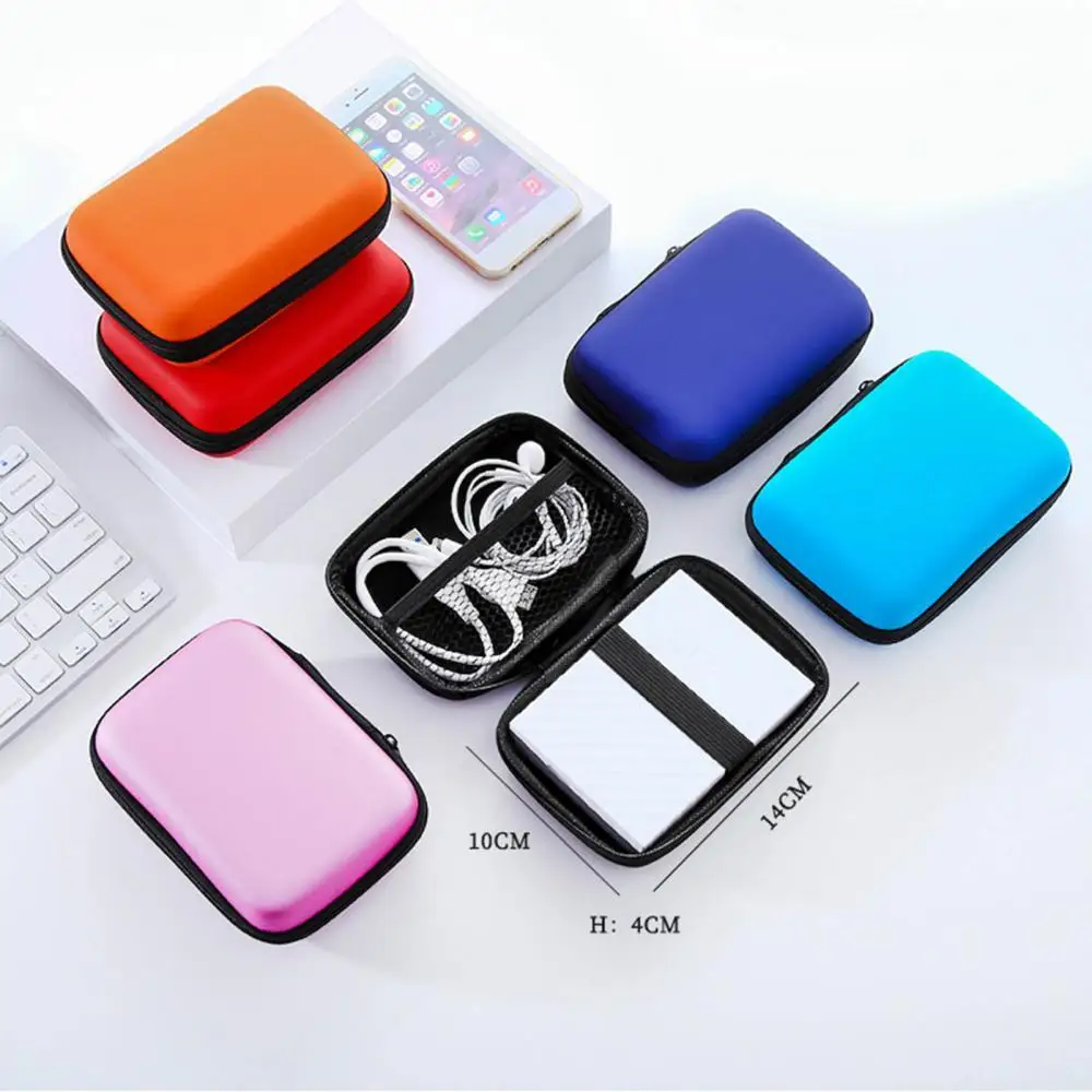 Mini Shockproof Solid Color Charging Cable U Disk Card EVA Storage Pouch Bag wholesale