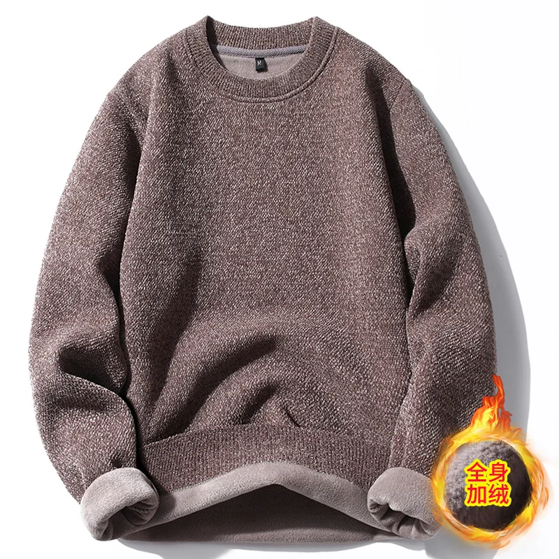 

Turtleneck sweater men's autumn and winter new pullover loose casual fleece and thick warm wool knitted clothes