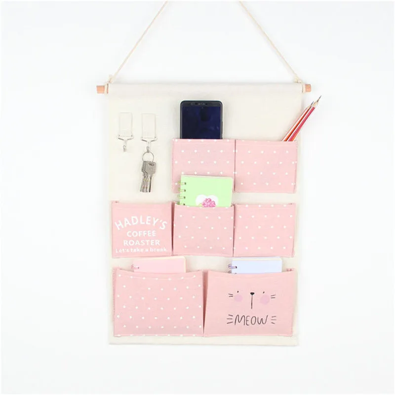 Wall Hanging Storage Bag Waterproof Sundries Storage Bag Geometric Pattern Cosmetic Toys Organizer Closet Small Thing Pack Bag