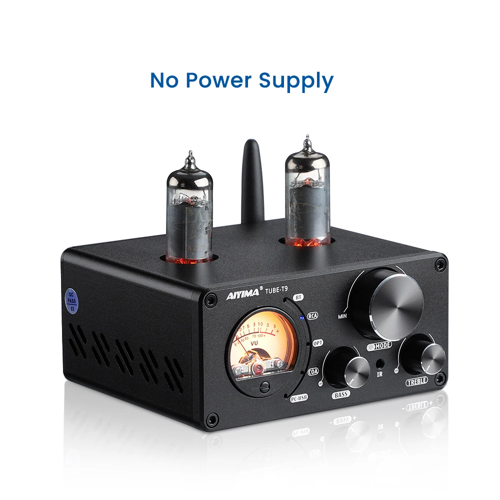 AIYIMA AUDIO T9 HIFI Bluetooth 5.0 Amplificador de tubo de vácuo USB DAC estéreo Amplificador Coaxi