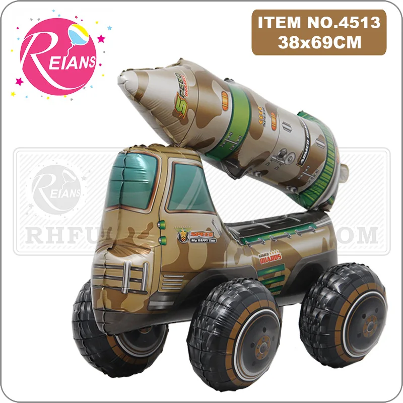 4D Car Foil Balloon Excavator tank fire truck digger Ballon Children Gifts Baby Shower Boys Birthday Party Decorations Kids Toys