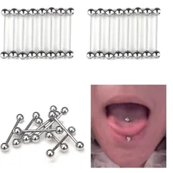 PINKSEE Wholesale 10Pcs Tongue Nipple Rings Ear Plug Rings Bars Barbell Punk Style Body Piercing Jewelry